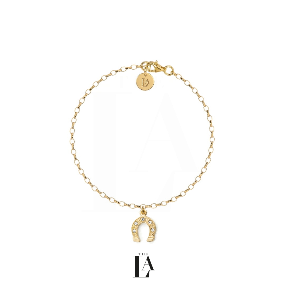 Złota Bransoletka Podkowa Szczęścia SWAROVSKI Gold