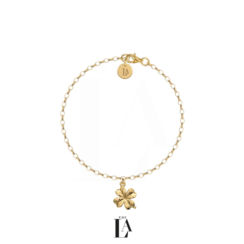 Złota Bransoletka Koniczynka Na Szczęście Gold