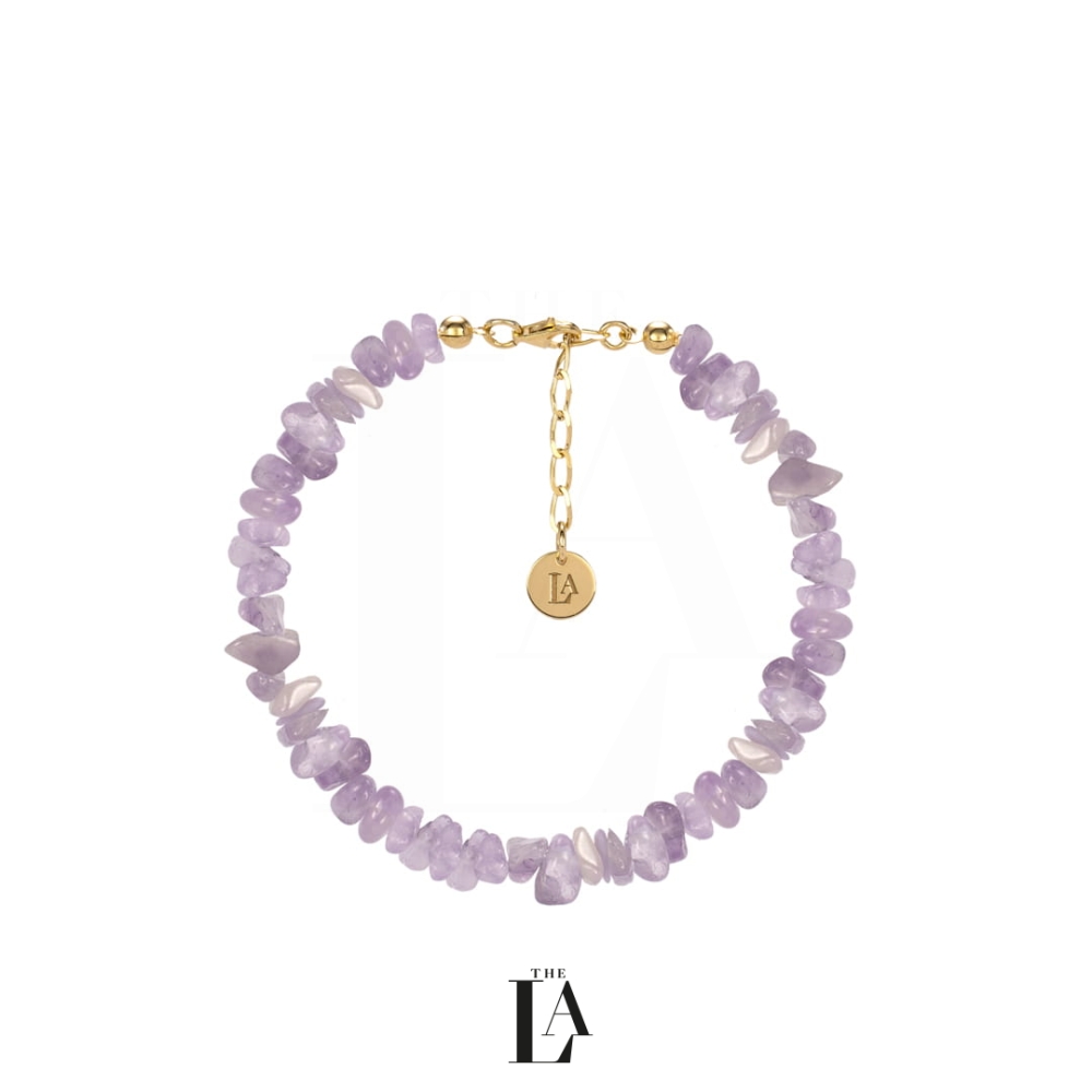 Bransoletka Na Nogę Nieregularny Ametyst