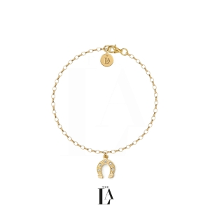 Złota Bransoletka Podkowa Szczęścia SWAROVSKI Gold