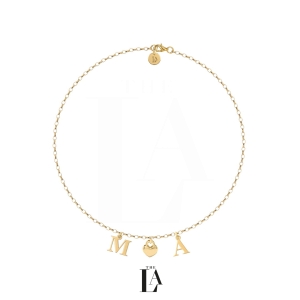 Złoty Choker Serduszko Inicjały Gold