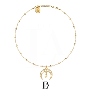 Złoty Choker Kuleczki Księżyc THE MOON
