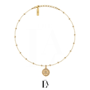 Złoty Choker Kuleczki Żywioł Kryształ Górski THE ELEMENTS