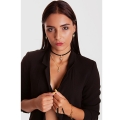 Choker Czarna Alcantara Wąż Gold Modelka.jpg