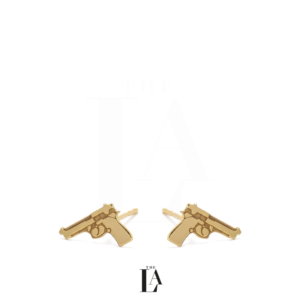 Złote Kolczyki Pistolet Sztyft Gold