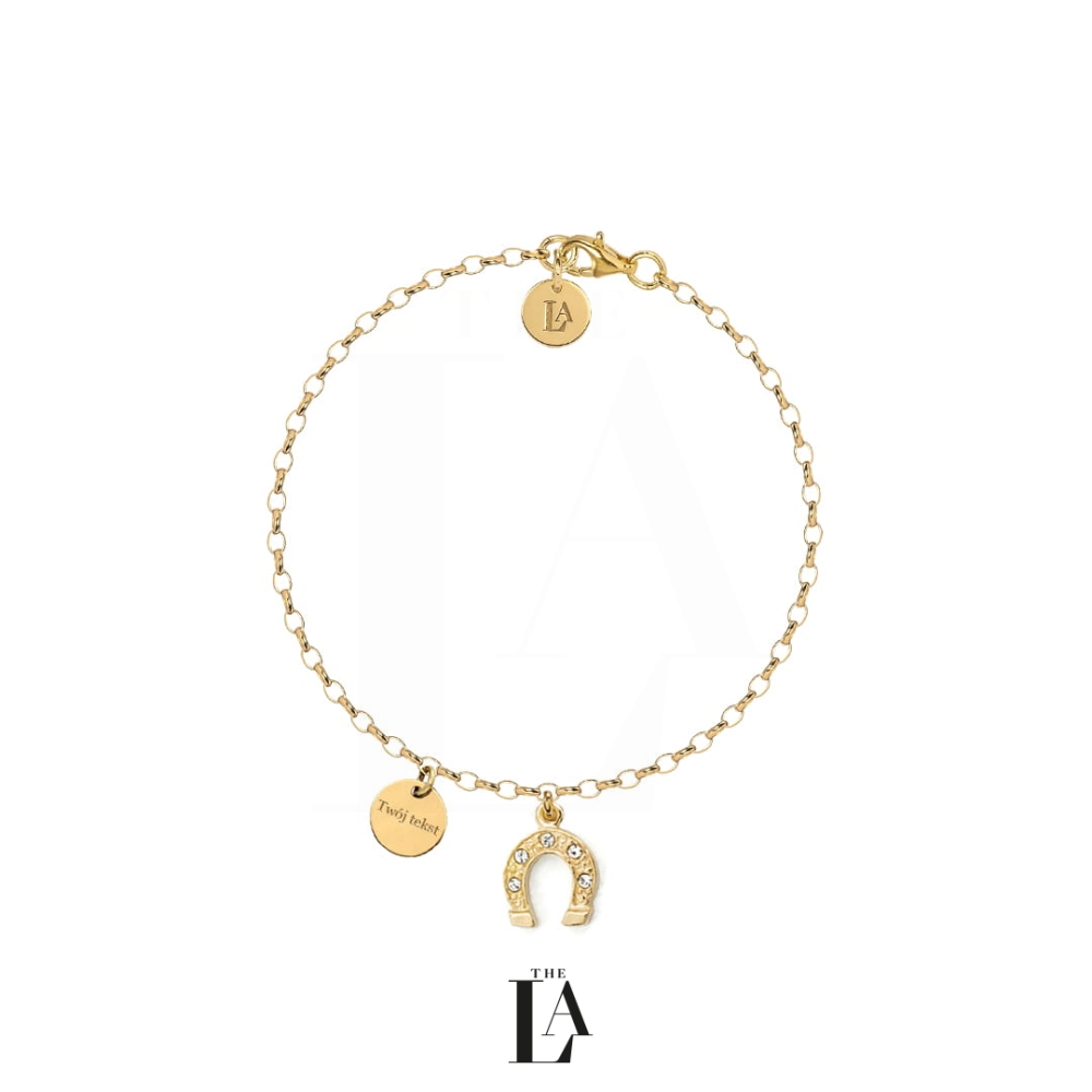 Złota Bransoletka Podkowa Szczęścia SWAROVSKI Gold