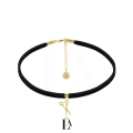 Choker Czarna Alcantara Nożyczki Gold.jpg