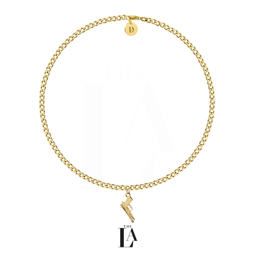 Złoty Choker Pancerka Pistolet Gold