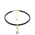 Choker Czarna Alcantara Pistolet Gold.jpg