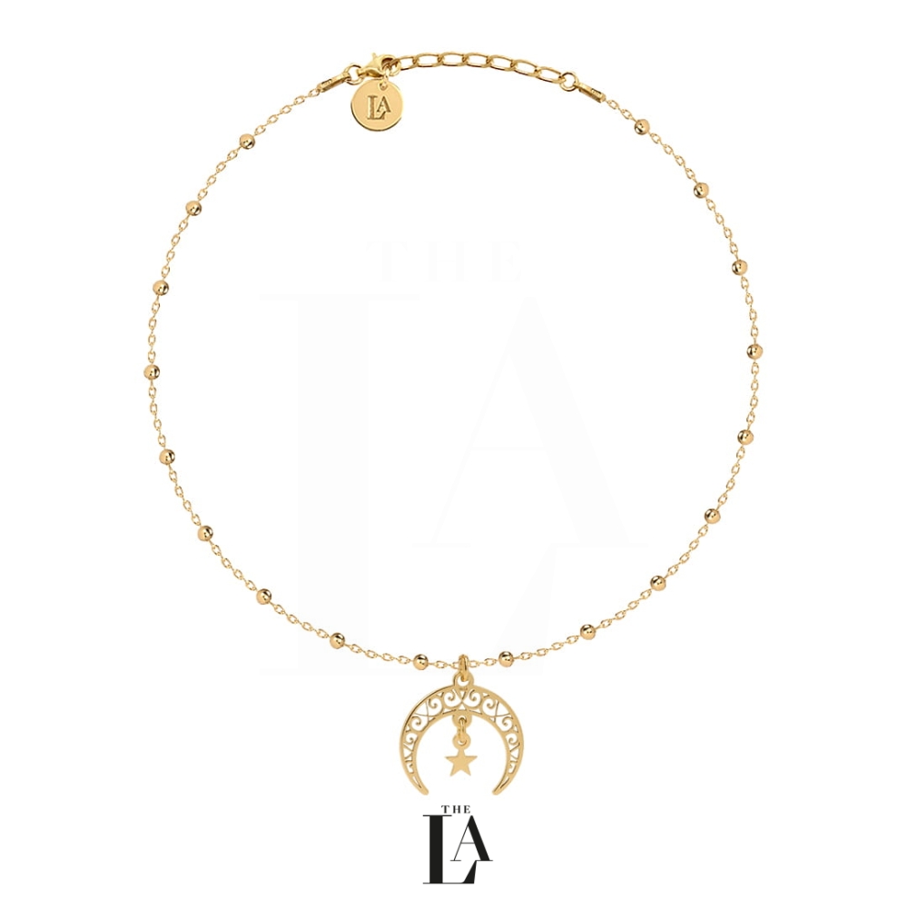 Złoty Choker Kuleczki Księżyc THE MOON