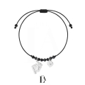 Bransoletka Na Sznurku Czarna Spinel Stópki Biale Silver.jpg