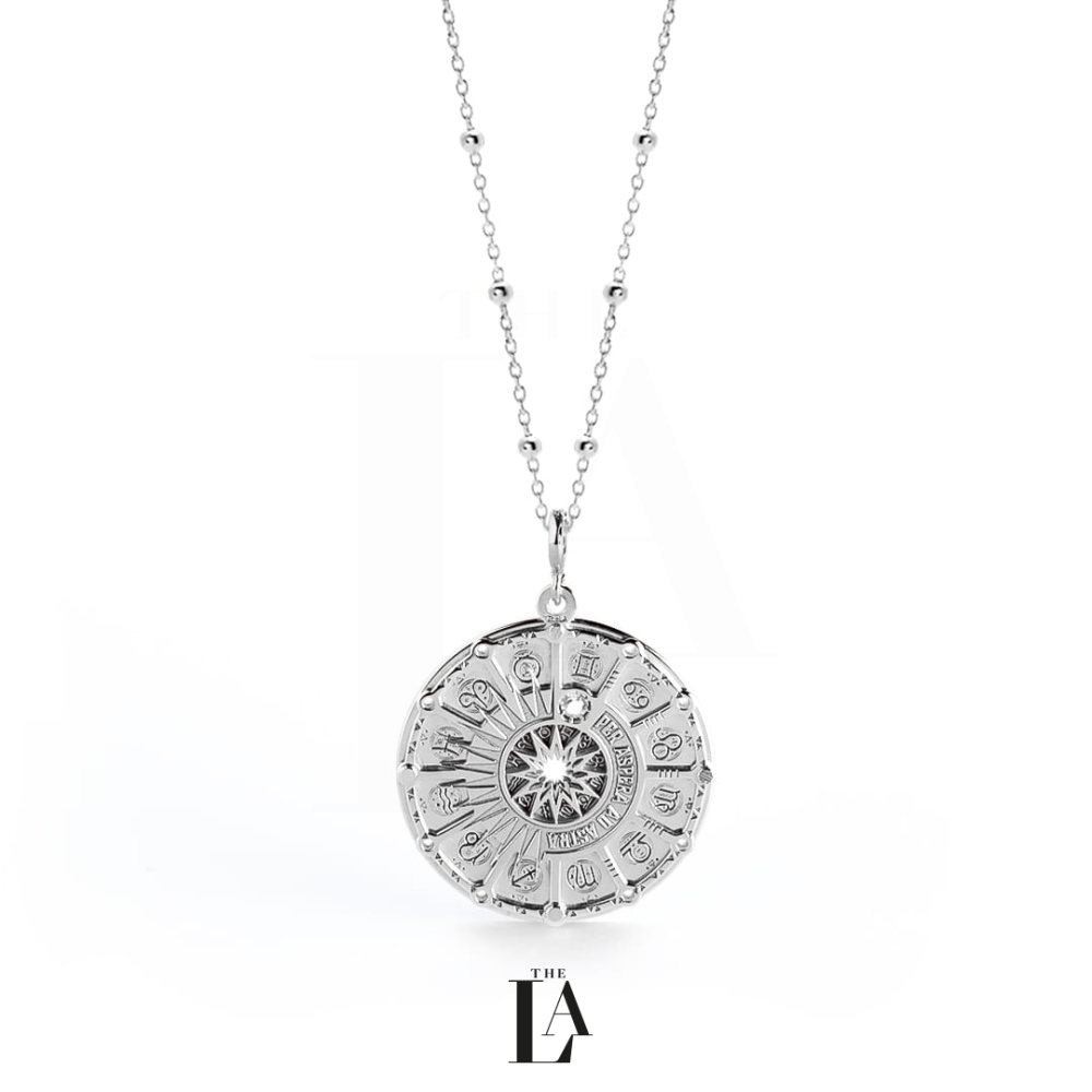 Złoty Naszyjnik Zodiak Kryształ Górski ZODIAC Silver.jpg
