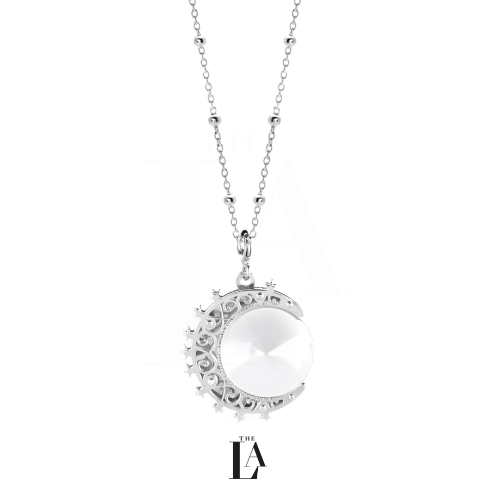 Złoty Naszyjnik Lunula Kryształ Górski THE MOON Silver.jpg