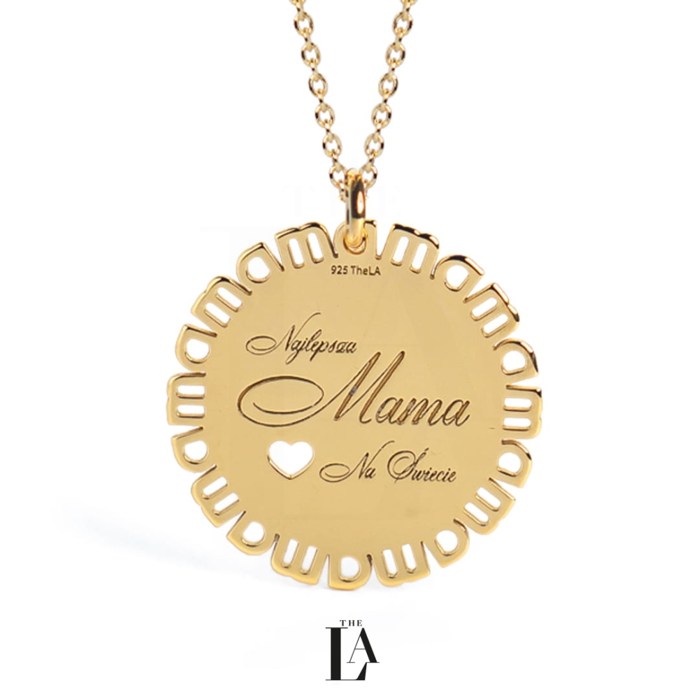 Złoty Naszyjnik Najlepsza Mama THE MOM